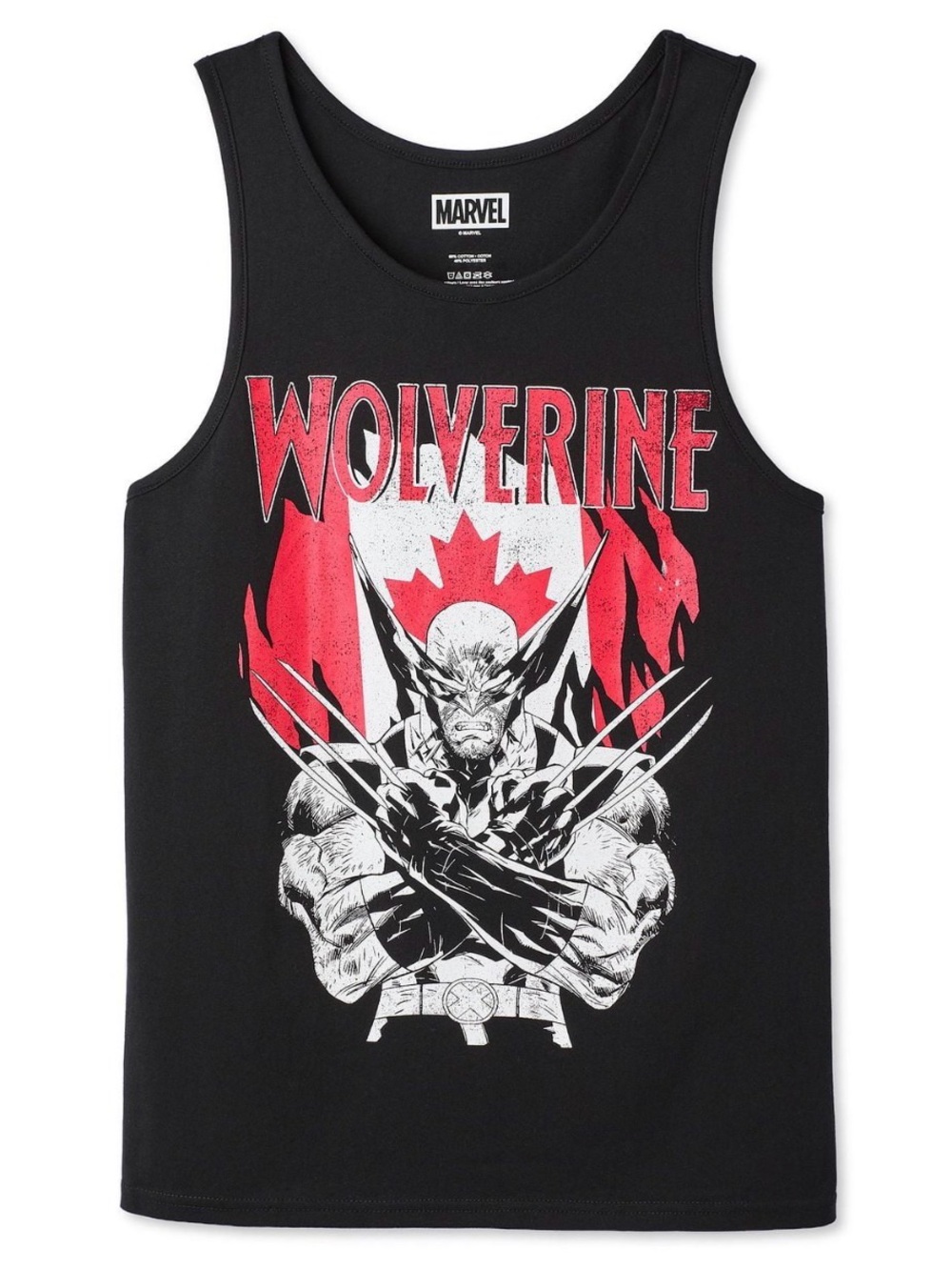 Marvel Wolverine Canada Tank Top Black Graphic Men’s Size Medium